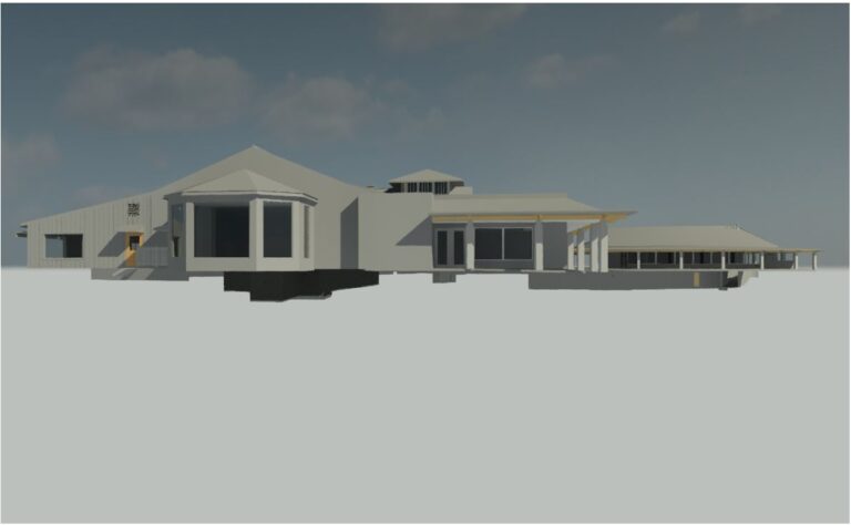 East View of Clubhouse Model